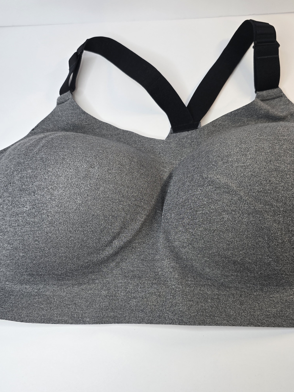 all in motion Heather Gray Seamless Sports Bra with Black Straps